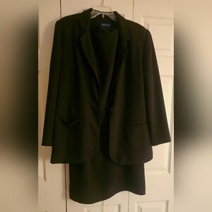 Vintage Karen Scott Classic Black Blazer Dress Suit